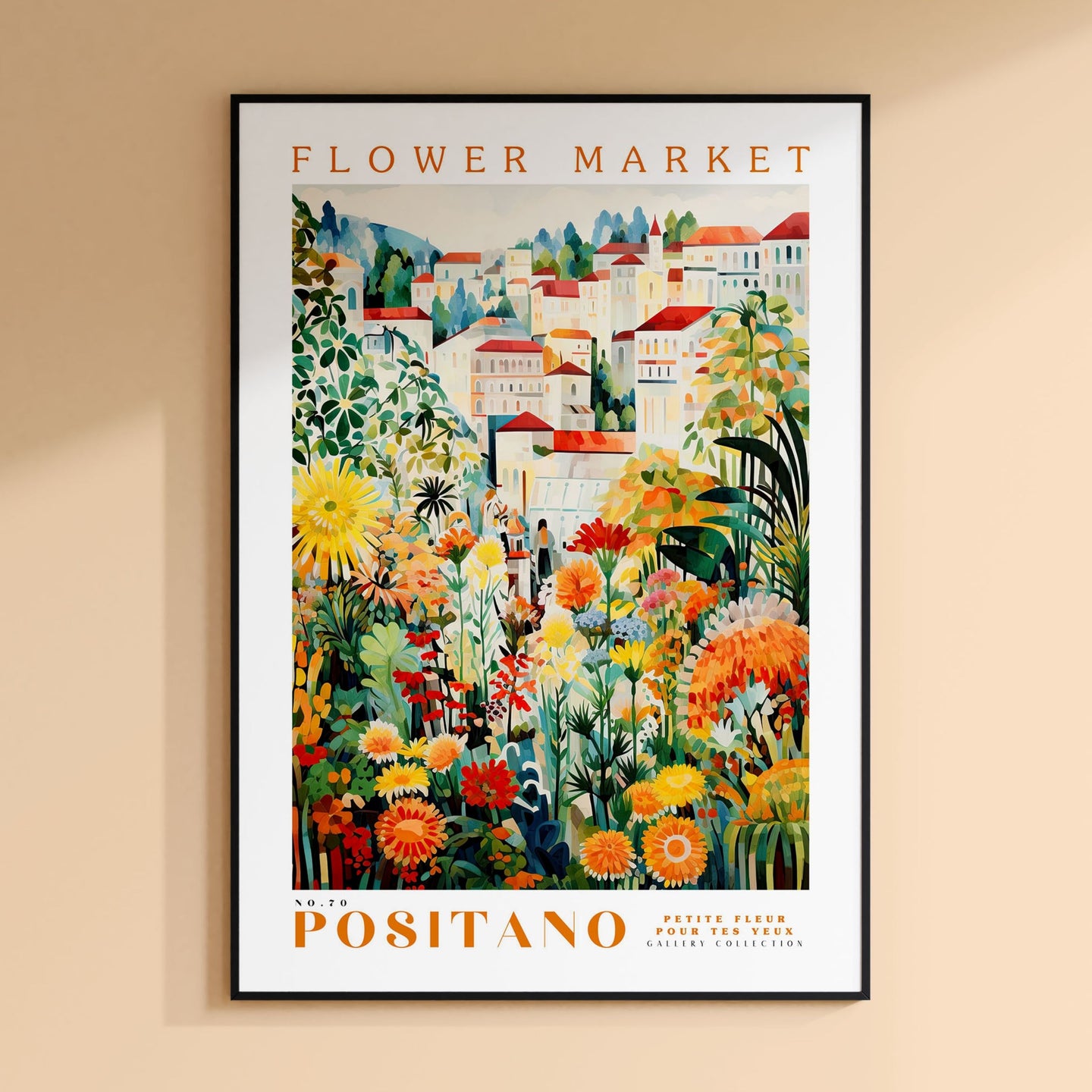 a picture of a flower market in positano