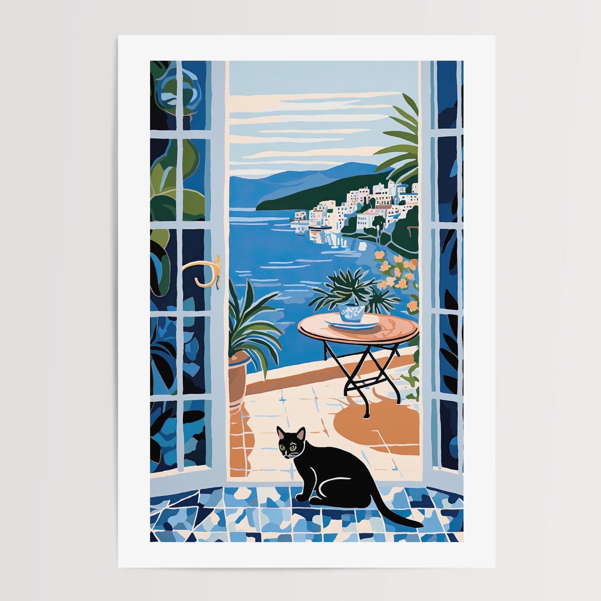 Cat Poster - Sicilian Coast - Posters - Enchanted Sights