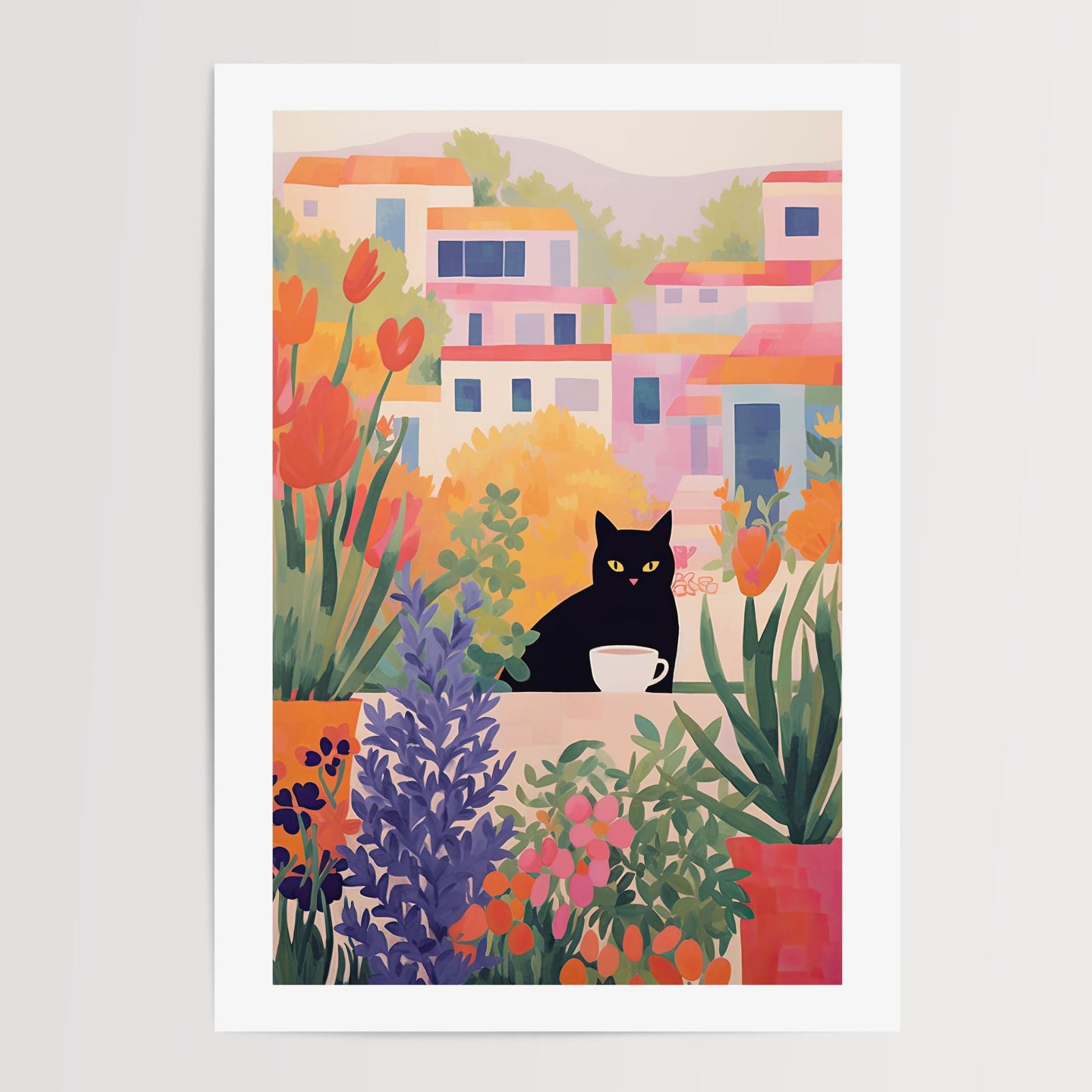 Coffee Cat Poster - Posters - Enchanted Sights