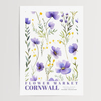 Cornwall Flower Market Poster - Posters - Enchanted Sights