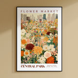 a poster of a flower market in central park