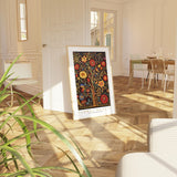 a picture of a tree in a room