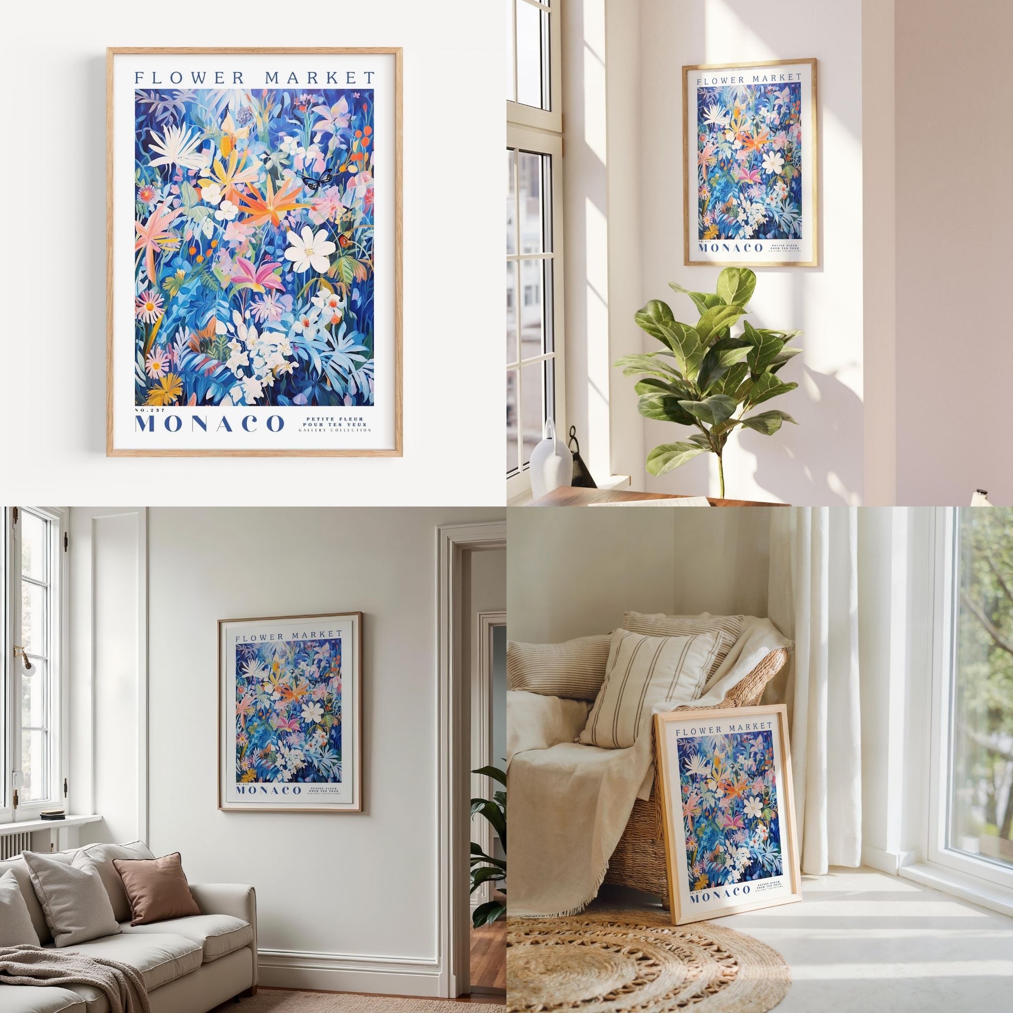 a living room filled with furniture and paintings
