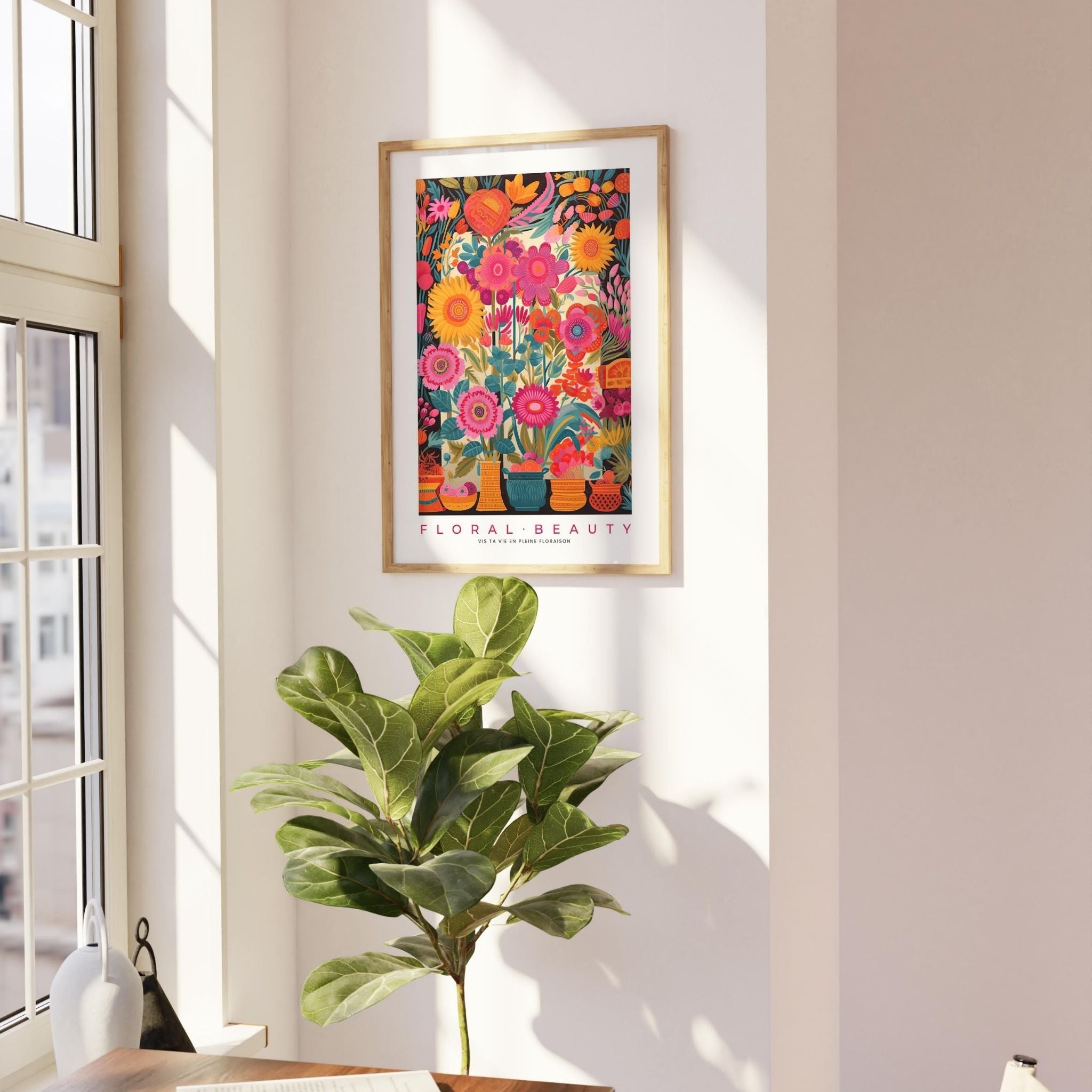 a potted plant sitting on top of a wooden table