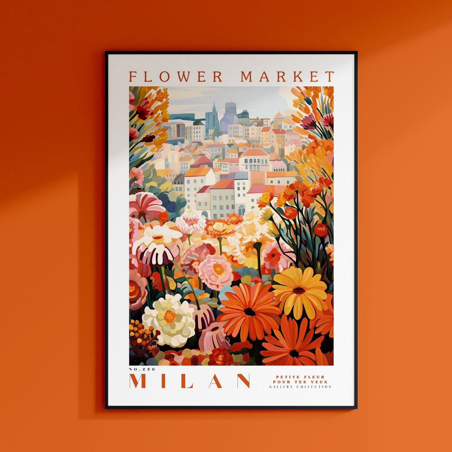a picture of a flower market in the city