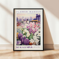 a picture of a flower market in a frame
