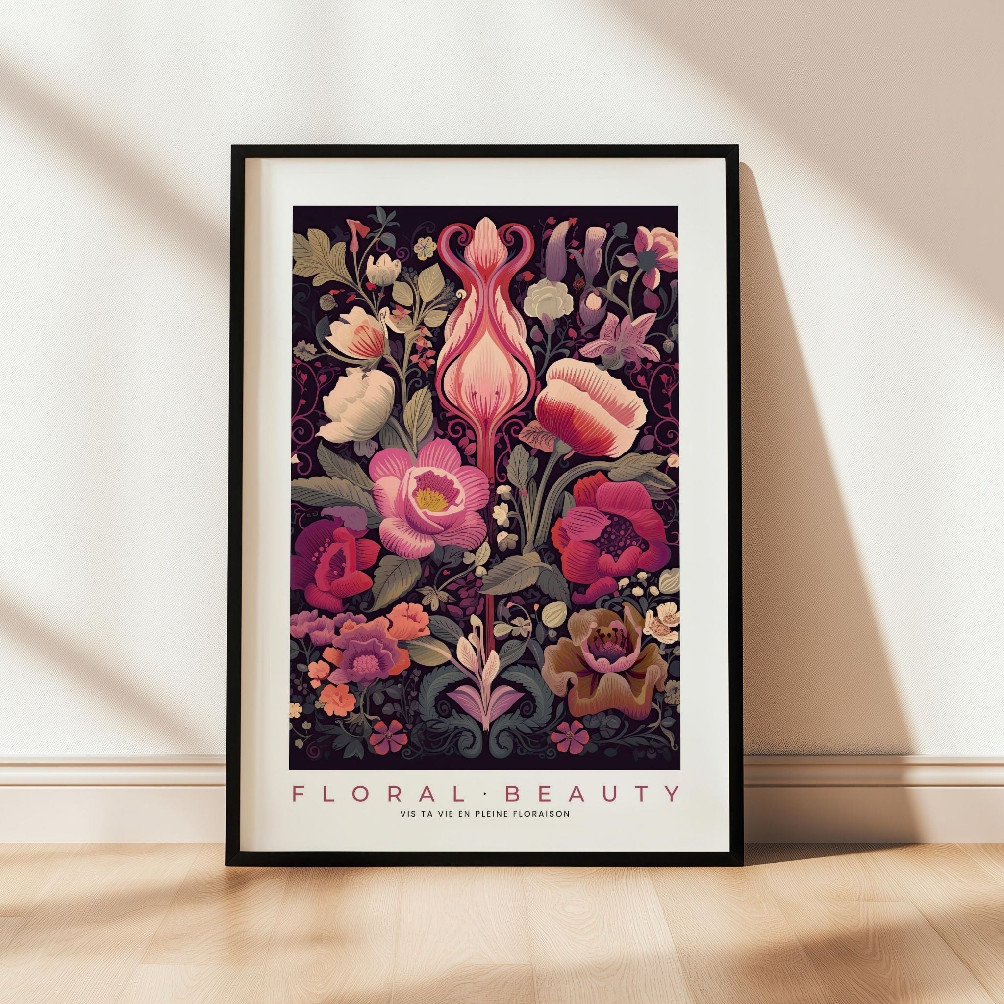 a picture of a floral print on a wall