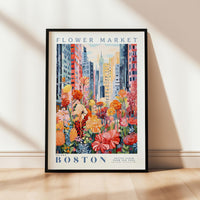 a picture of a flower market in boston