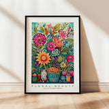 a picture of a painting of flowers on a wall