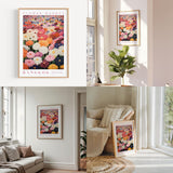 a living room filled with furniture and flowers