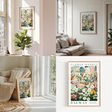 a living room filled with furniture and flowers