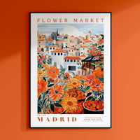 a picture of a flower market in madrid