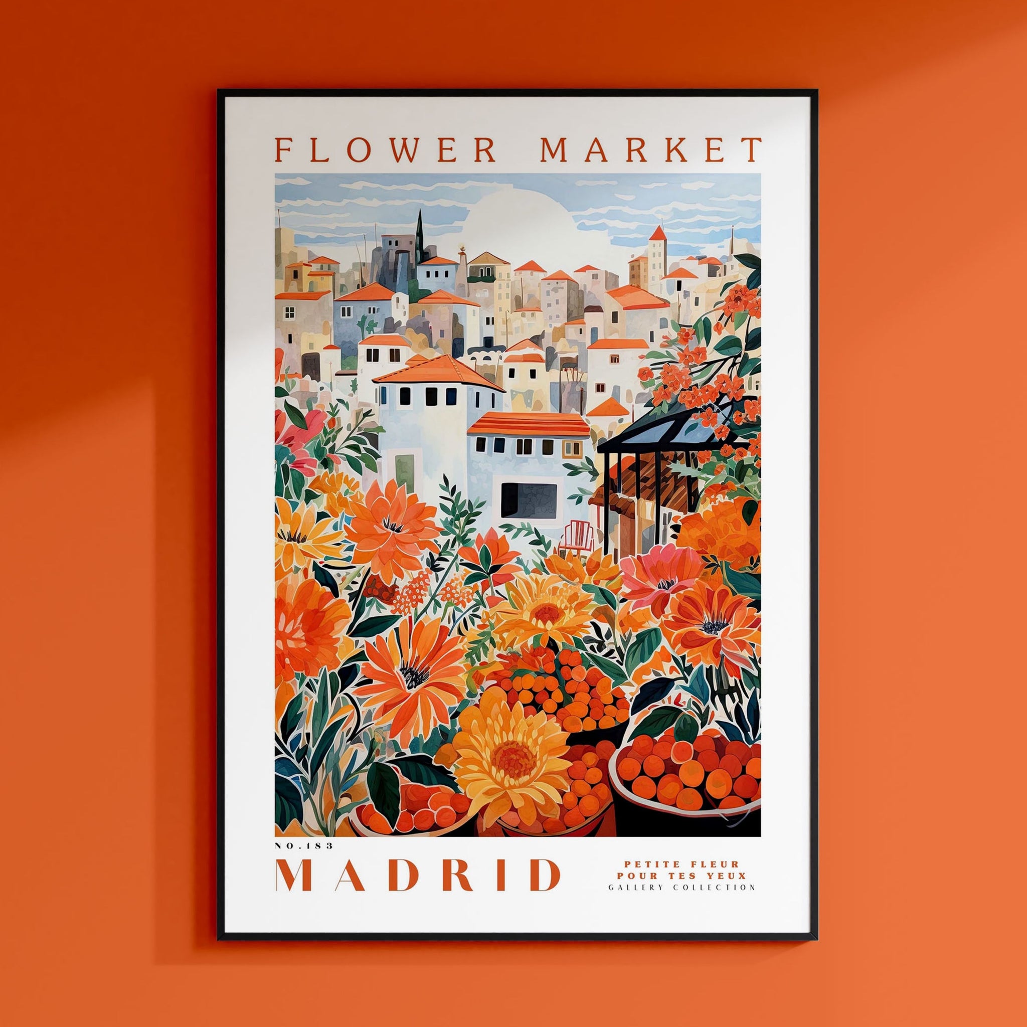 a picture of a flower market in madrid