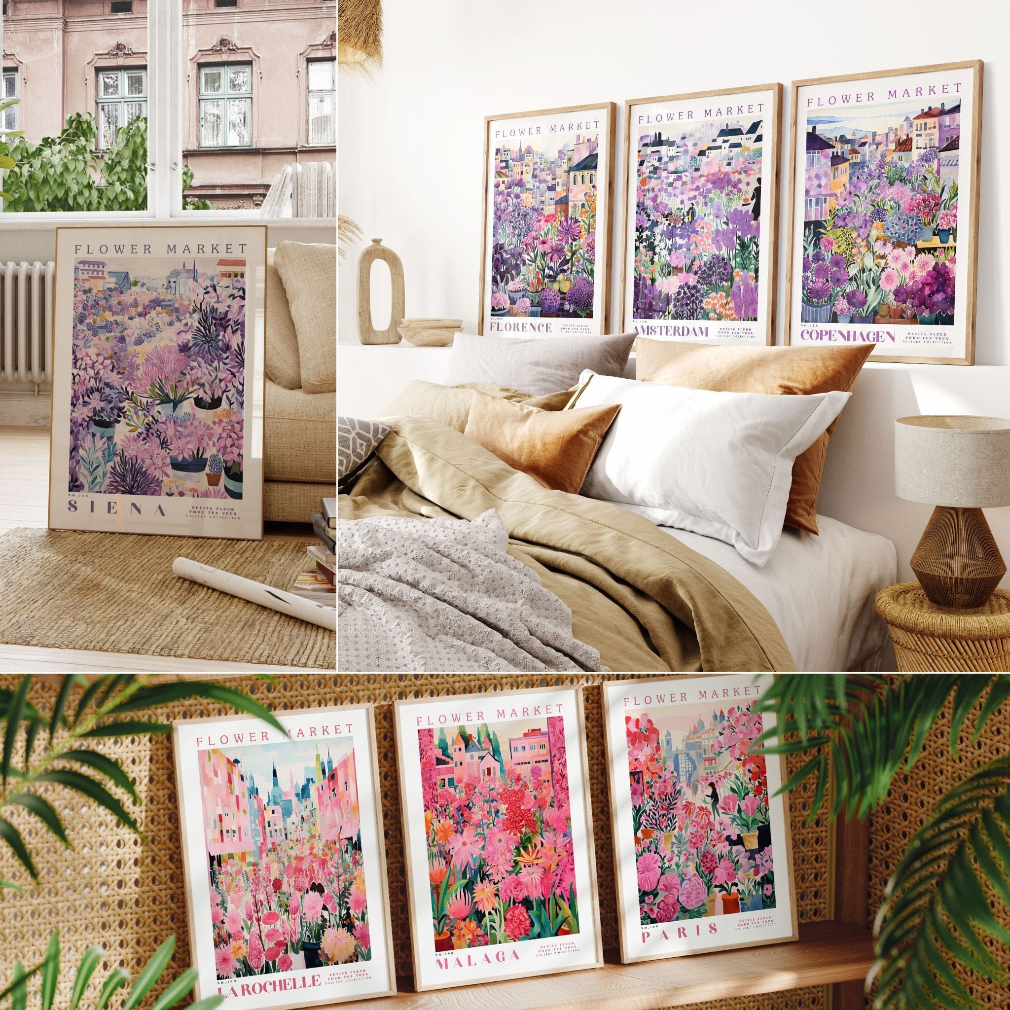 Flower Market Bundle - Set of 8 - Instant Download - Digital Artwork - Enchanted Sights