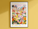 Hamburg Flower Market Poster - Posters - Enchanted Sights