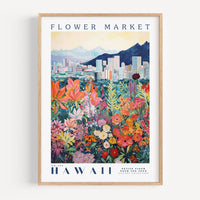 Hawaii Flower Market Poster - Posters - Enchanted Sights