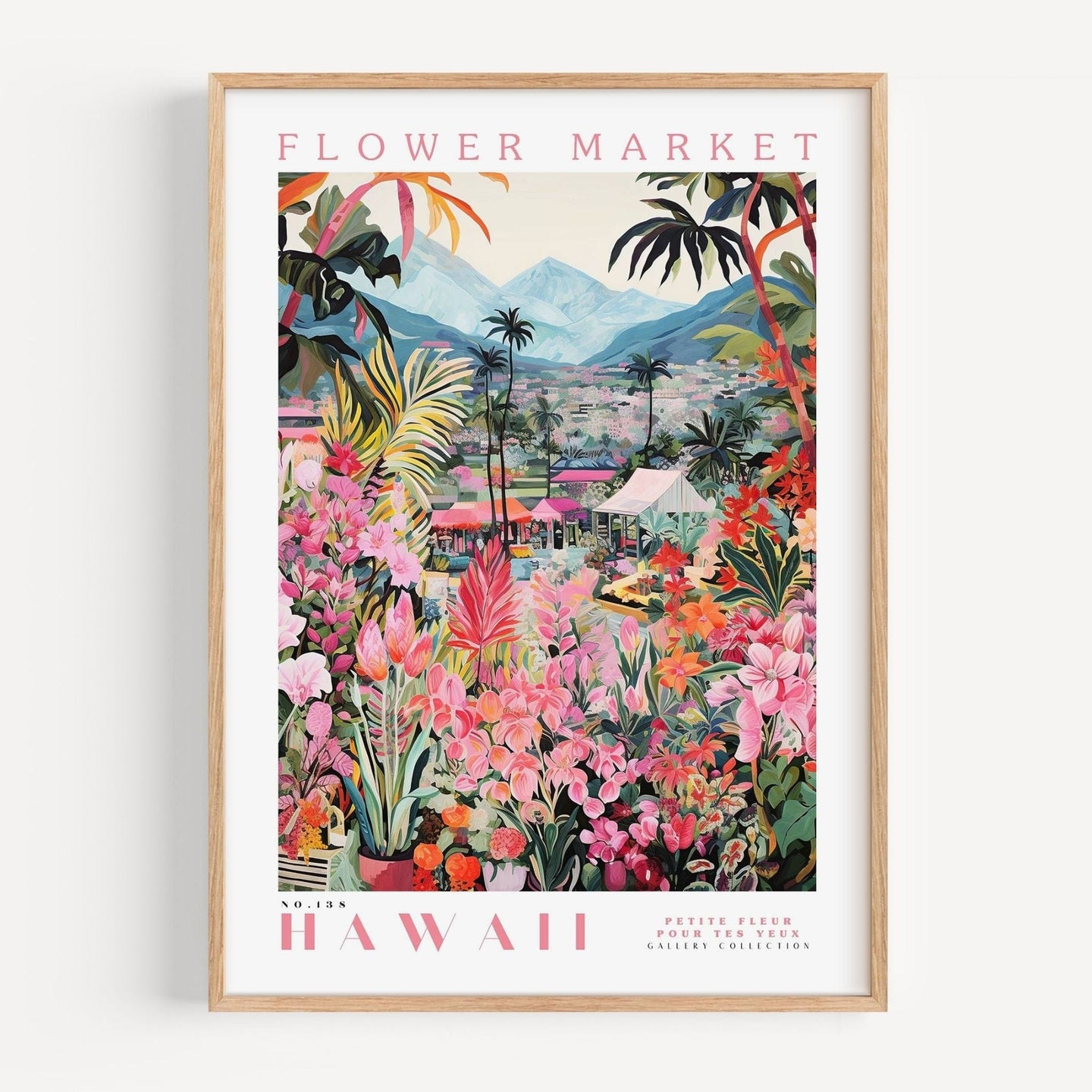 Hawaii Flower Market Poster - Posters - Enchanted Sights