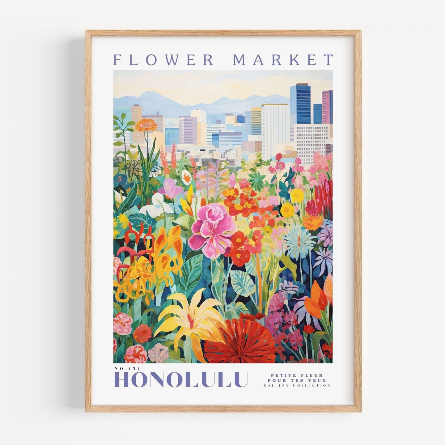 Honolulu Flower Market Poster - Enchanted SightsPostersEnchanted Sights