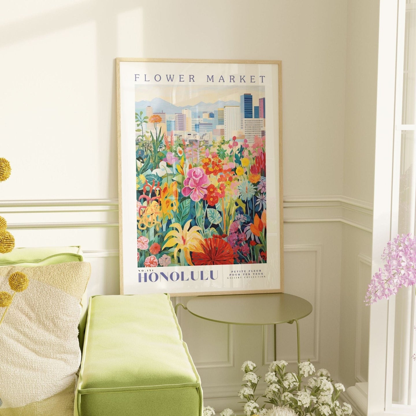 Honolulu Flower Market Poster - Enchanted SightsPostersEnchanted Sights