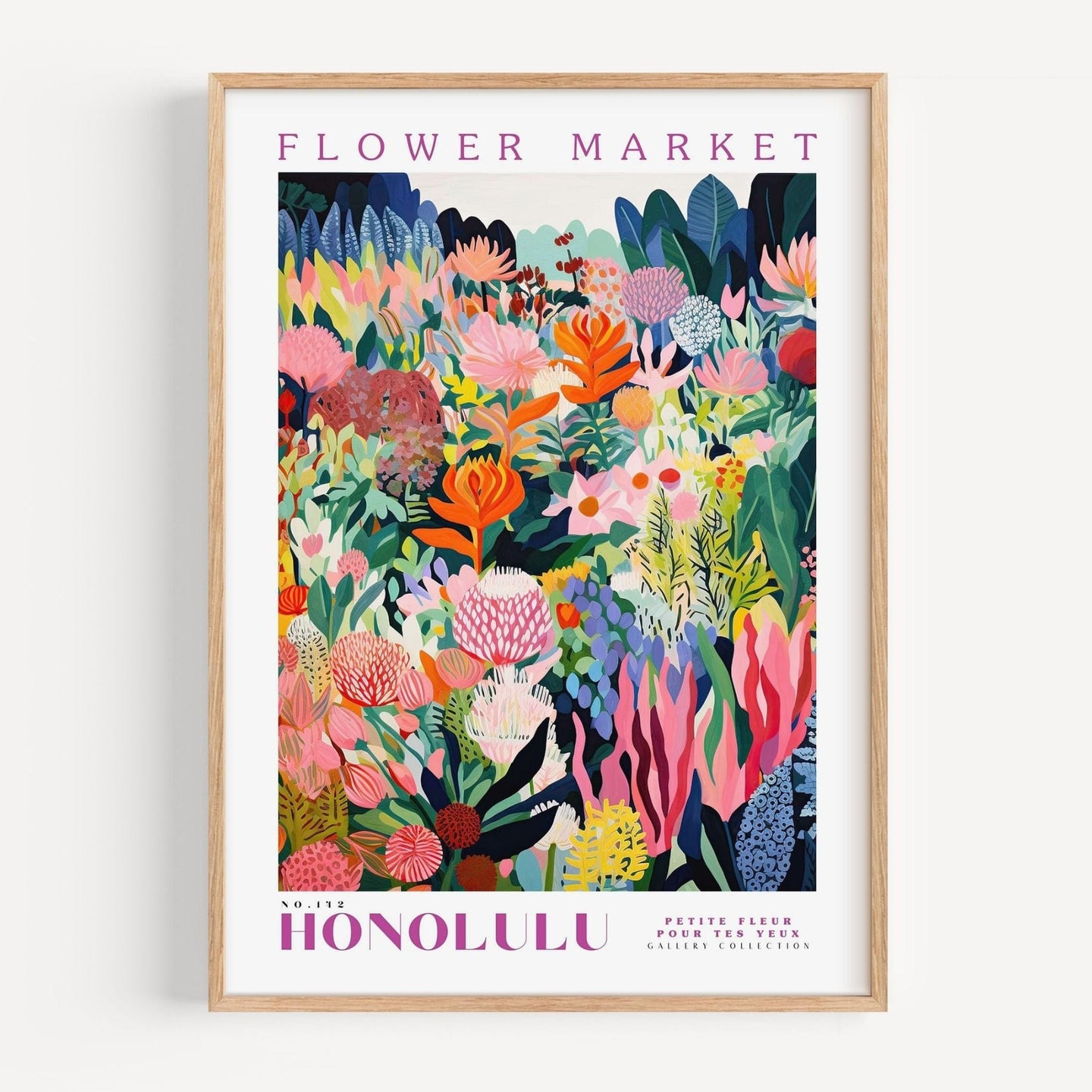 Honolulu Flower Market Poster - Enchanted SightsPostersEnchanted Sights