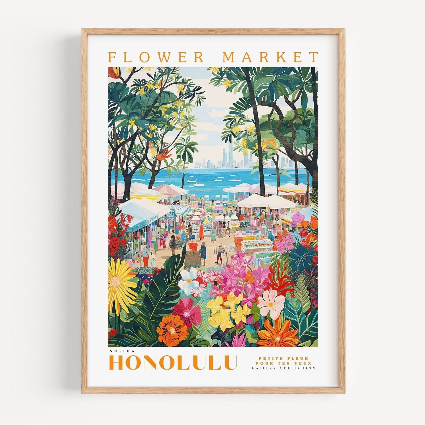 Honolulu Flower Market Poster - Enchanted SightsPostersEnchanted Sights