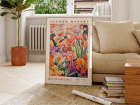 Budapest Flower Market Print, Hungary Travel Art, Botanical Wall Art, Red Tulips, Housewarming Gift, Wedding Gift, Gift For mom