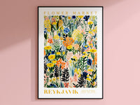 Reykjavik Flower Market Poster, Iceland Travel Art, Large Modern Poster, Botanical Wall Art, Floral Decor Posters, Flower Garden Wall Art