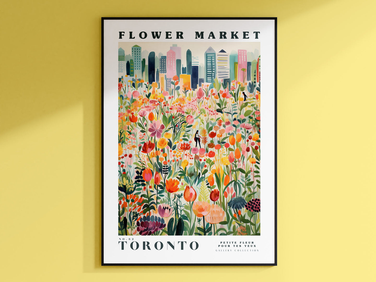 Toronto Flower Market Print, US Flower Art, Large Modern Poster, Botanical Wall Decor, Red and pink Flower Art, Flower Garden, Nature Art