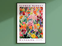Bangkok Flower Market Print, Thailand Travel Art, Botanical Wall Decor, Green and Red Roses, Housewarming Gift, Wedding Gift, Gift For mom