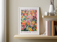 Bangkok Flower Market Print, Thailand Travel Art, Botanical Wall Decor, Green and Red Roses, Housewarming Gift, Wedding Gift, Gift For mom