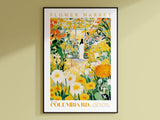 Flower Market Columbia Rd. Print, London Flower Market, Botanical Art, Yellow Flowers, White Daisy, Orange Peony, Columbia Road Dandelion