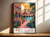 Sevilla Travel Poster, Sevilla Poster, Europe Print, Spain Art Print, Travel Art Print, Colorful Spain Poster, City Poster, Trendy Wall Art