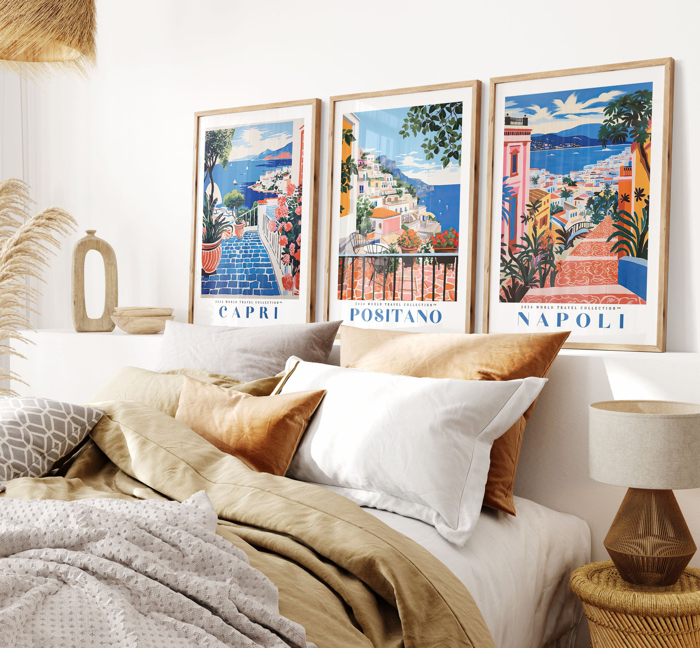 Set of 3 posters (50x70cm) - Capri, Napoli, Postiano