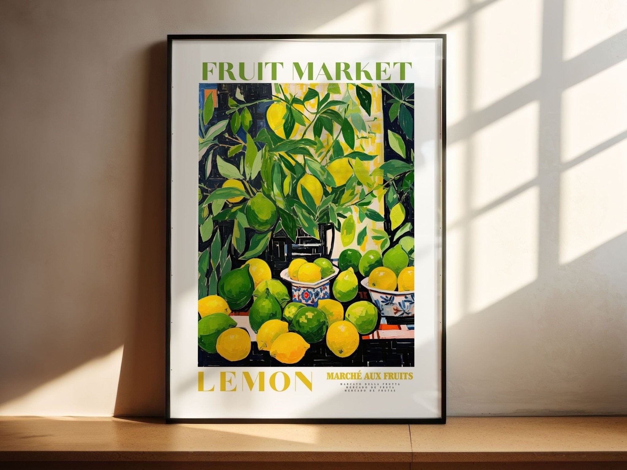 Lemon Fruit Market Poster - Posters - Enchanted Sights