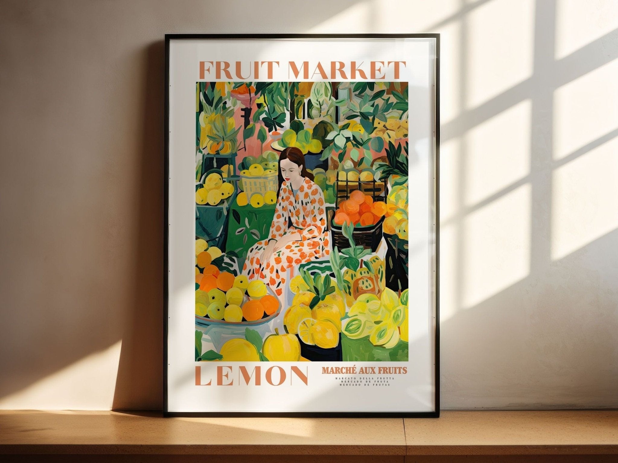 Lemon Fruit Market Poster - Posters - Enchanted Sights