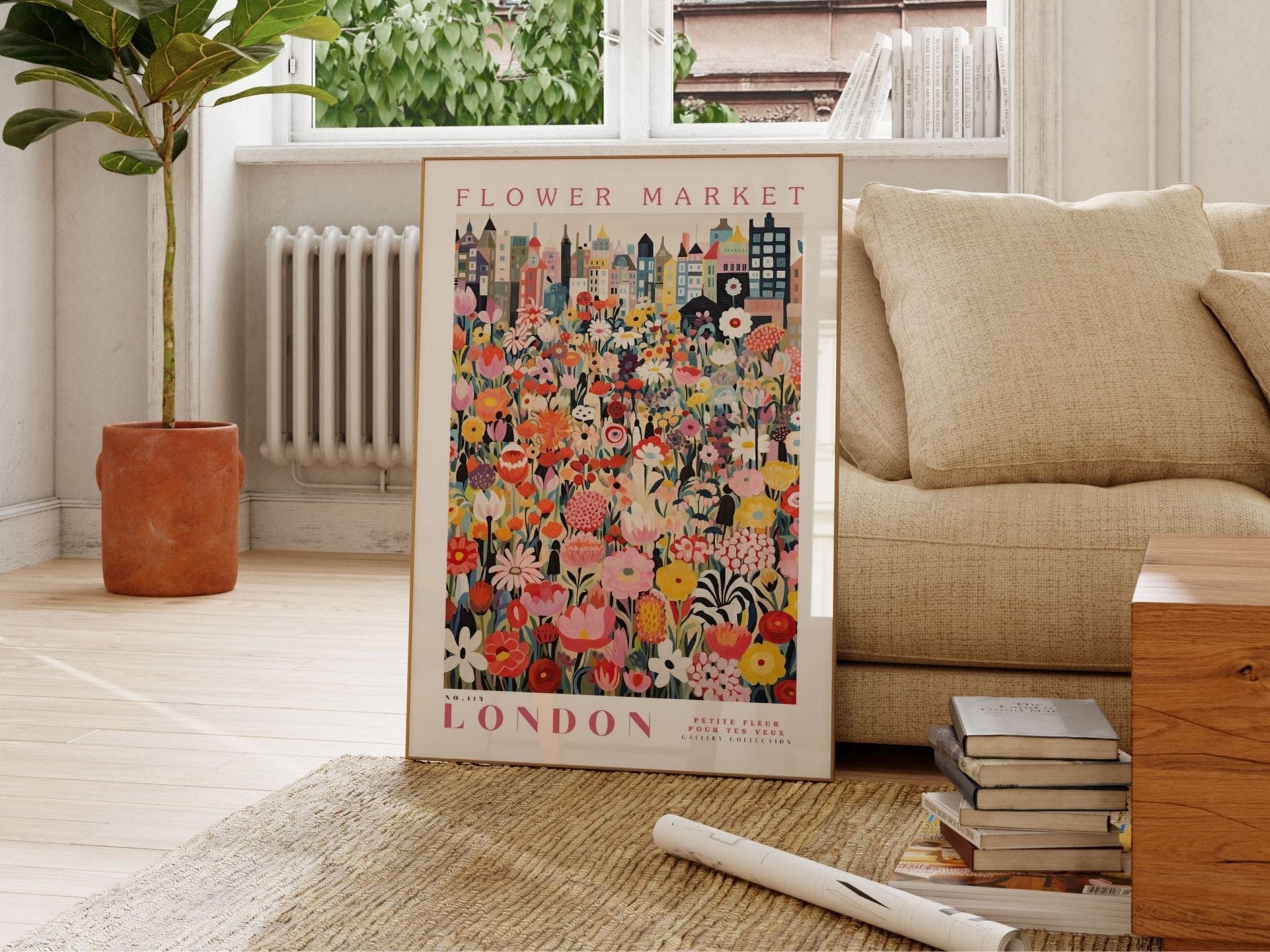 London Flower Market Poster - Posters - Enchanted Sights