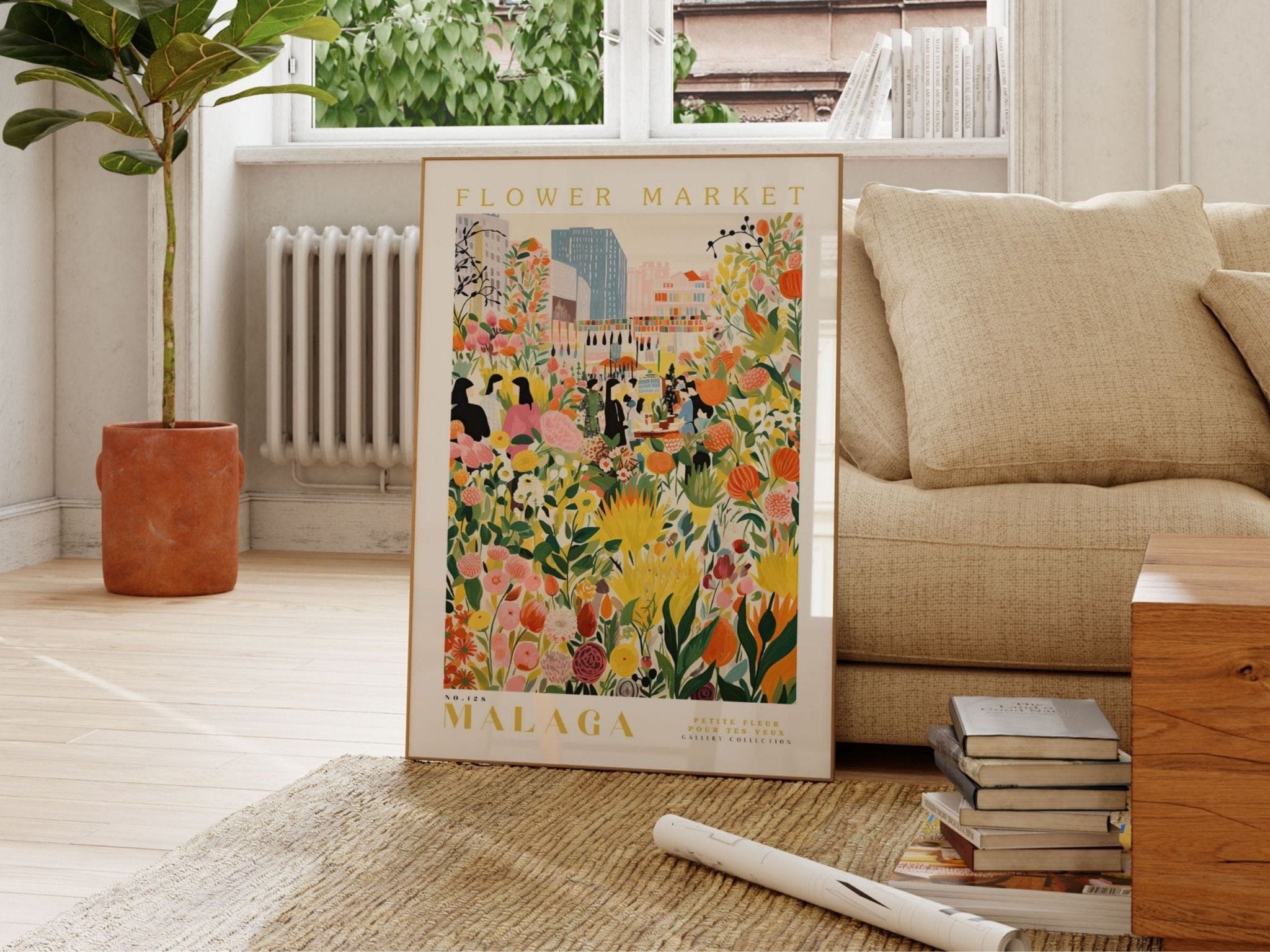 Malaga Flower Market Poster - Posters - Enchanted Sights