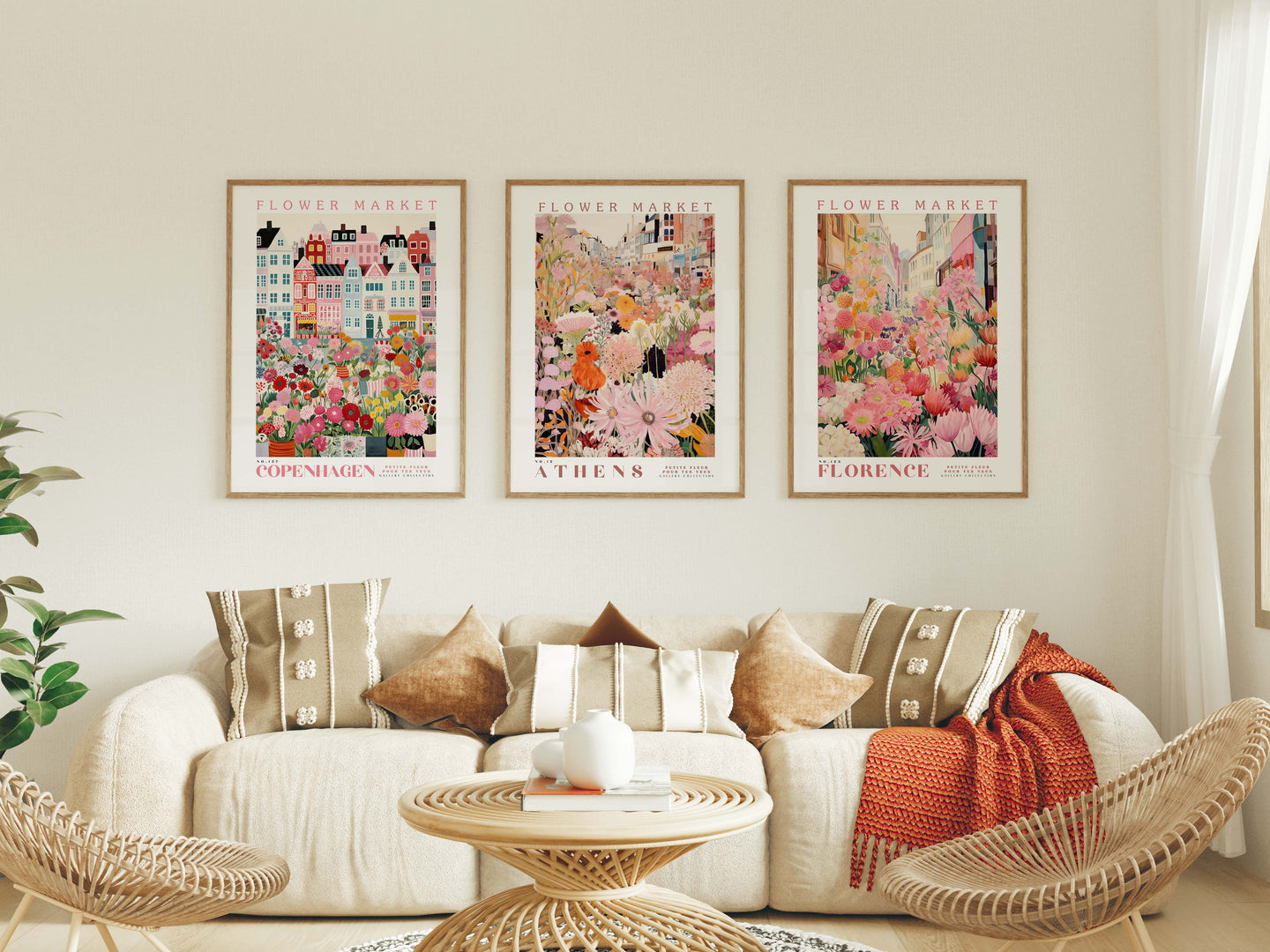 Set of 3 posters (50x70cm) - Copenhagen, Athens, Florence