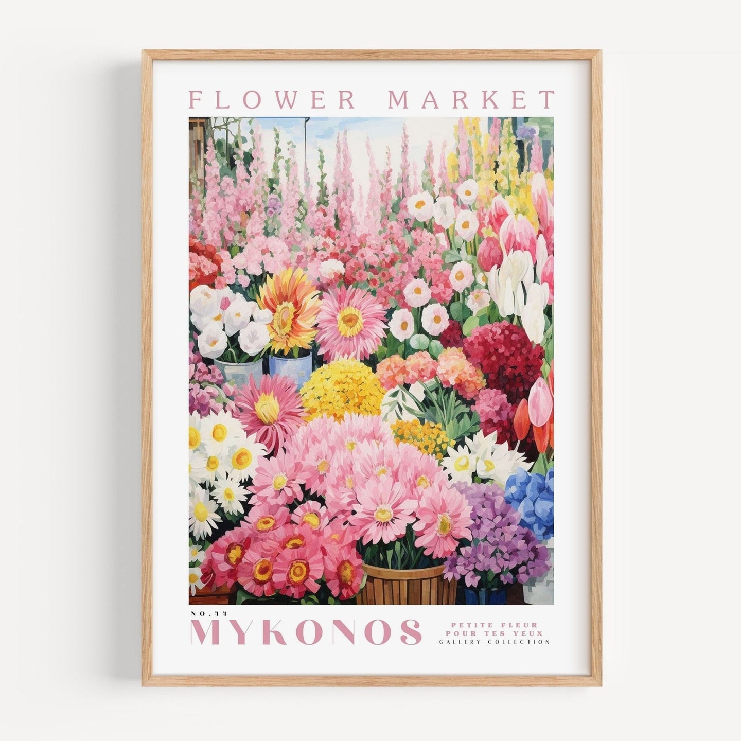 Mykonos Flower Market Poster - Posters - Enchanted Sights