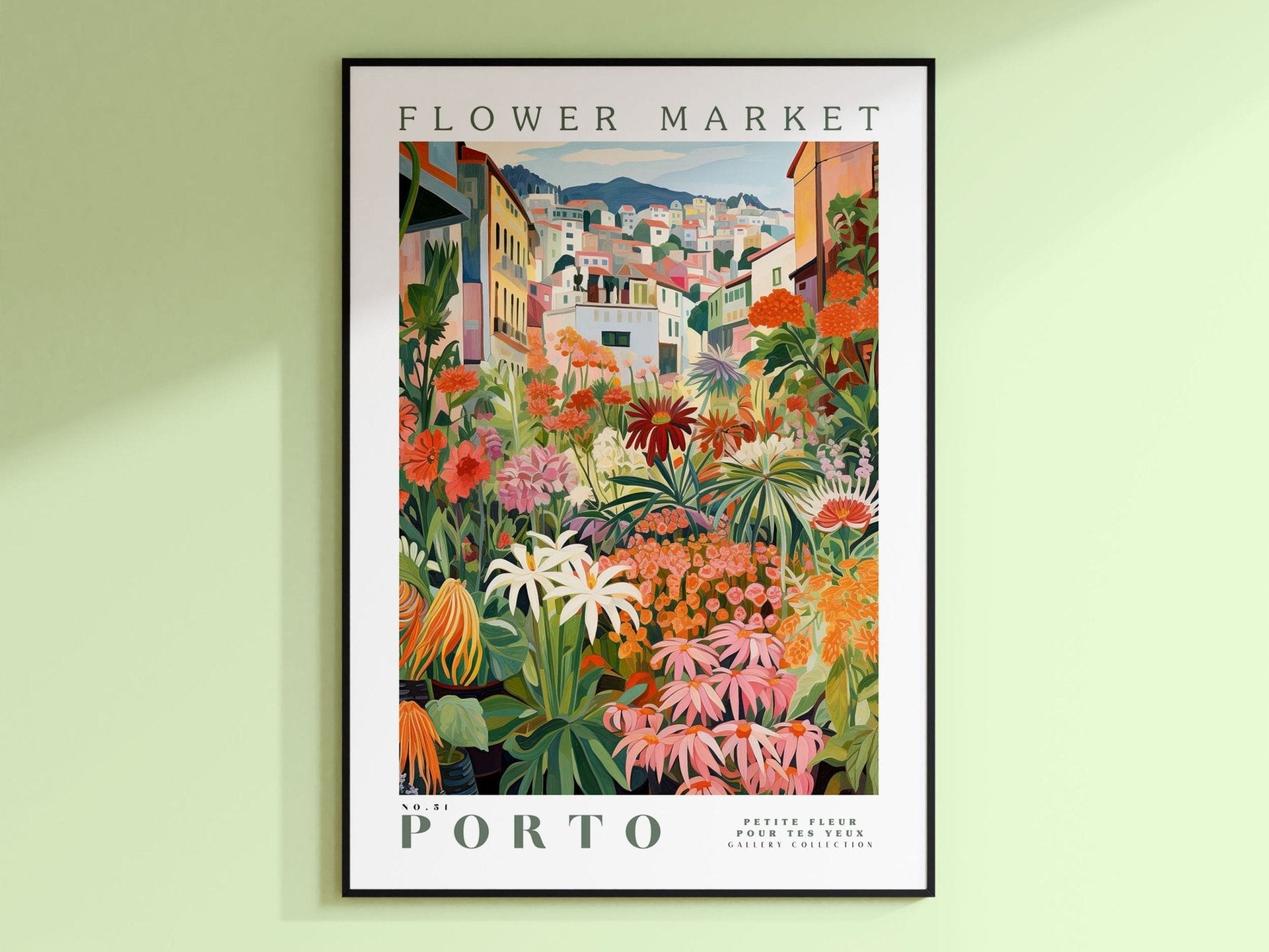 Porto Flower Market Poster - Posters - Enchanted Sights