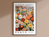 Porto Flower Market Poster - Posters - Enchanted Sights