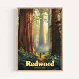 Redwood Retro National Park Poster - Poster - Enchanted Sights
