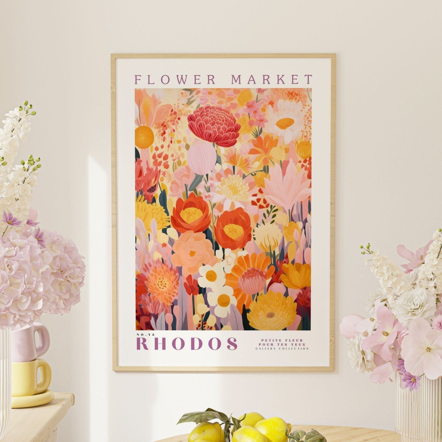 Rhodos Flower Market Poster - Enchanted SightsPostersEnchanted Sights