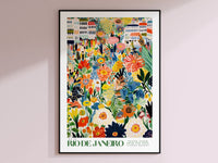 Rio De Janeiro Flower Market Poster - Posters - Enchanted Sights