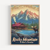 Rocky Mountains Retro National Park Poster - Poster - Enchanted Sights