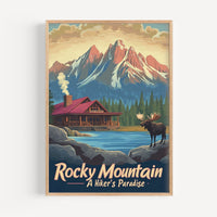 Rocky Mountains Retro National Park Poster - Poster - Enchanted Sights
