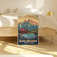 Rocky Mountains Retro National Park Poster - Poster - Enchanted Sights