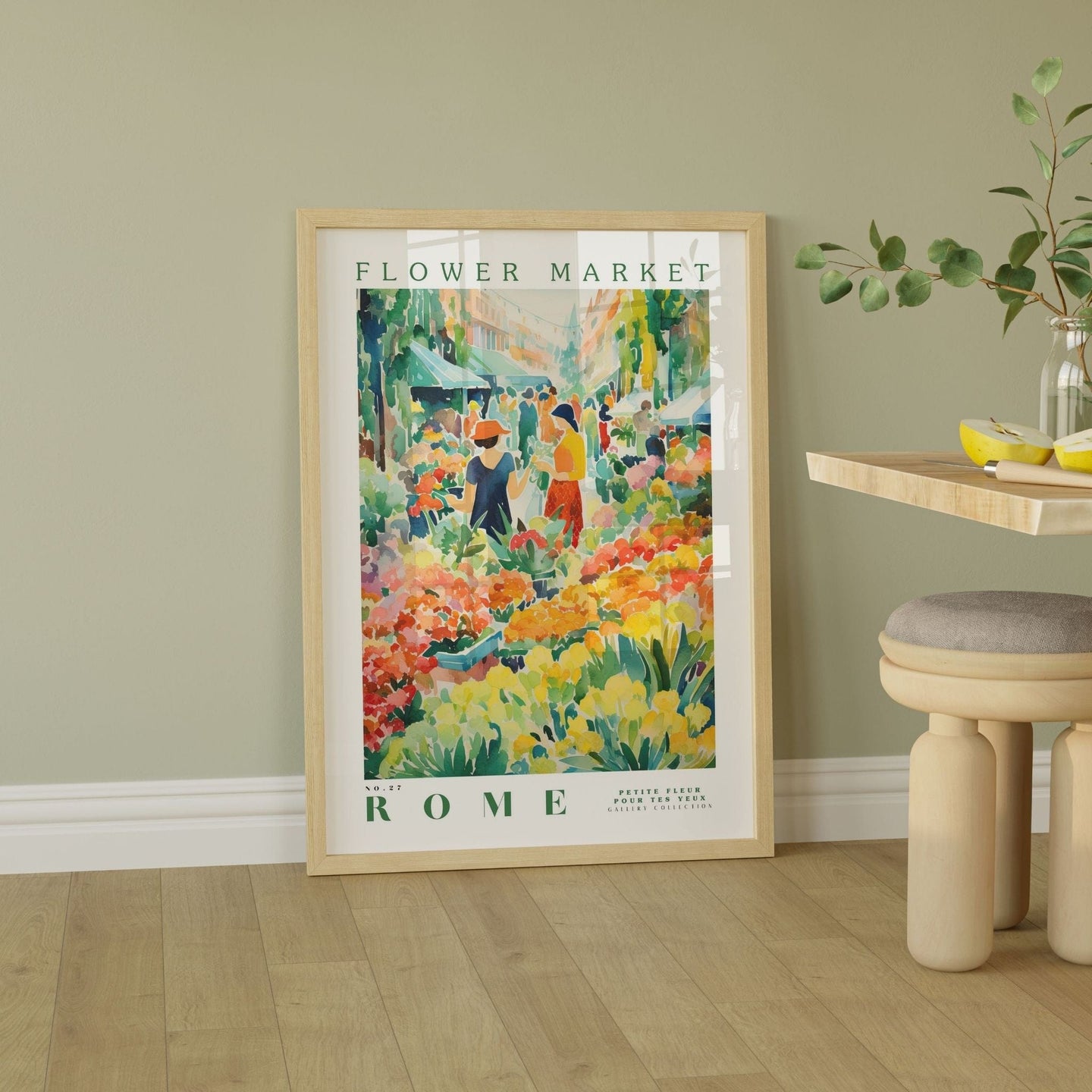 Rome Flower Market Poster - Posters - Enchanted Sights