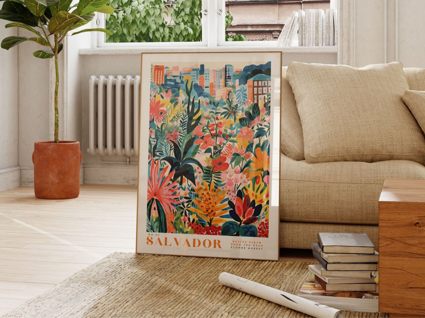 Salvador Flower Market Poster - Posters - Enchanted Sights