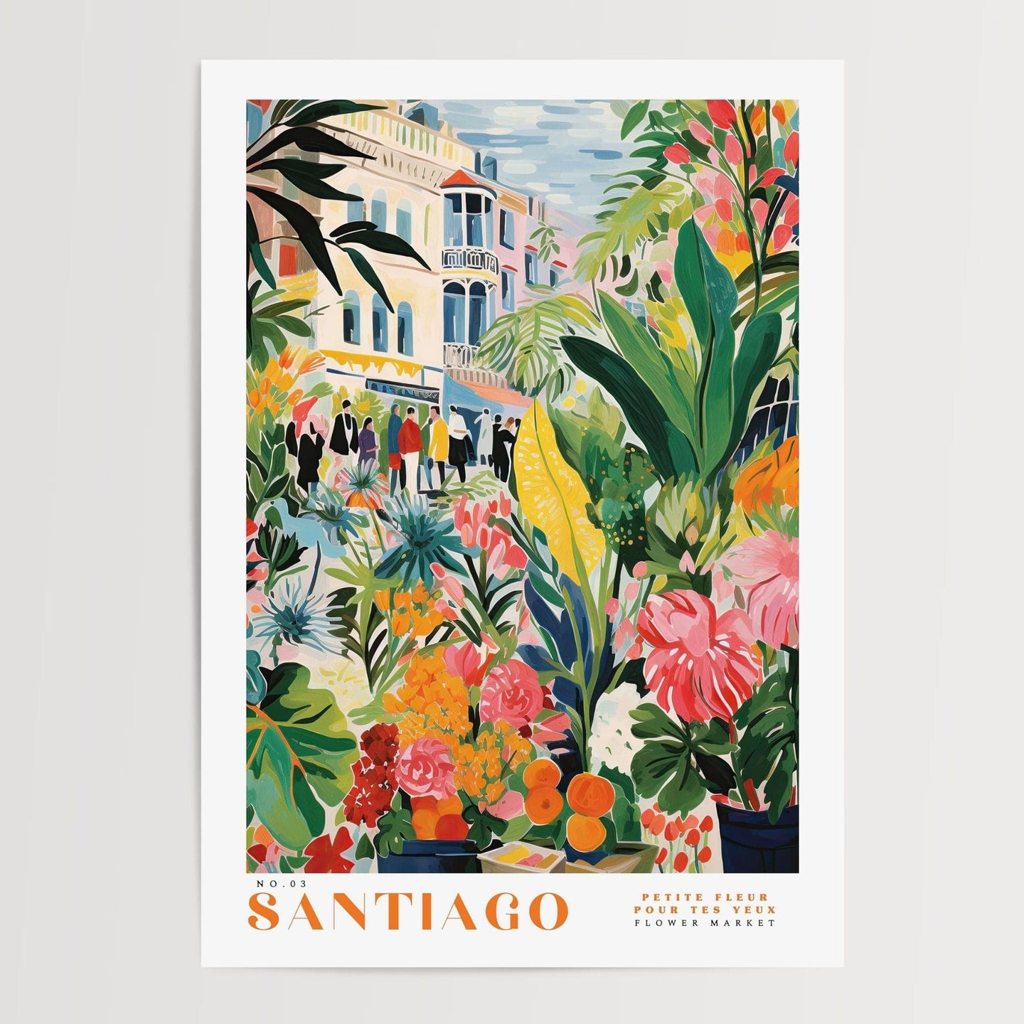 Santiago Flower Market Poster - Posters - Enchanted Sights